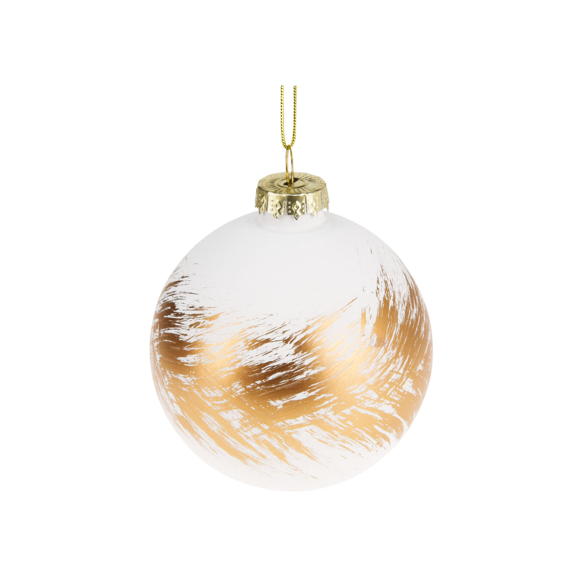 Bola Natal Vidro Dourado 8cm