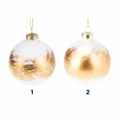 Bola Natal Vidro Dourado 8cm - Image product