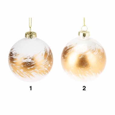 Bola Natal Vidro Dourado 8cm