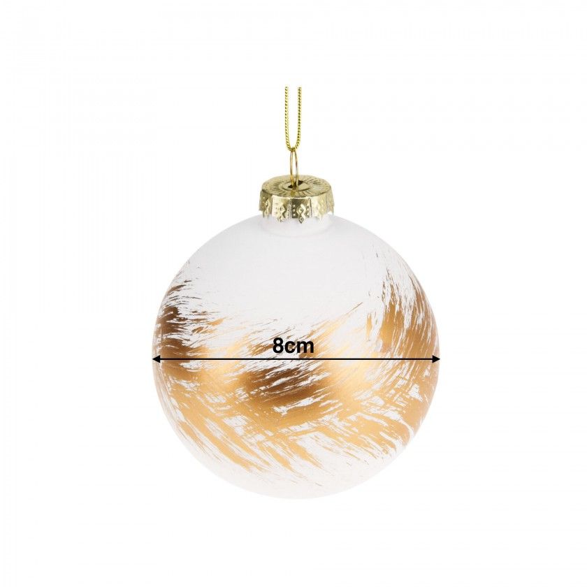 Bola Natal Vidro Dourado 8cm