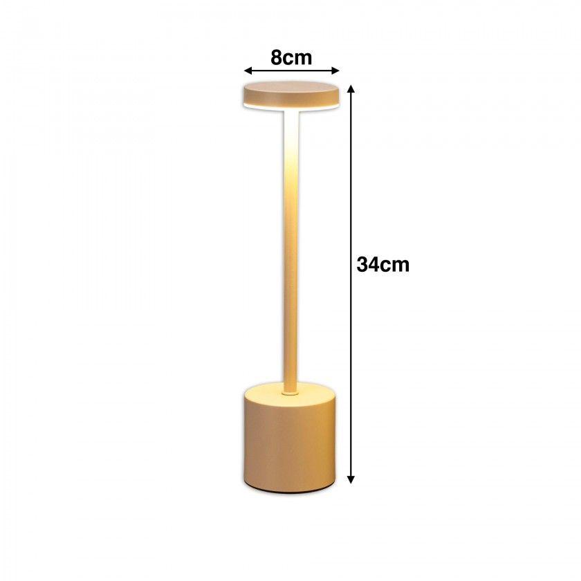 Candeeiro Mesa Creme 8X34cm