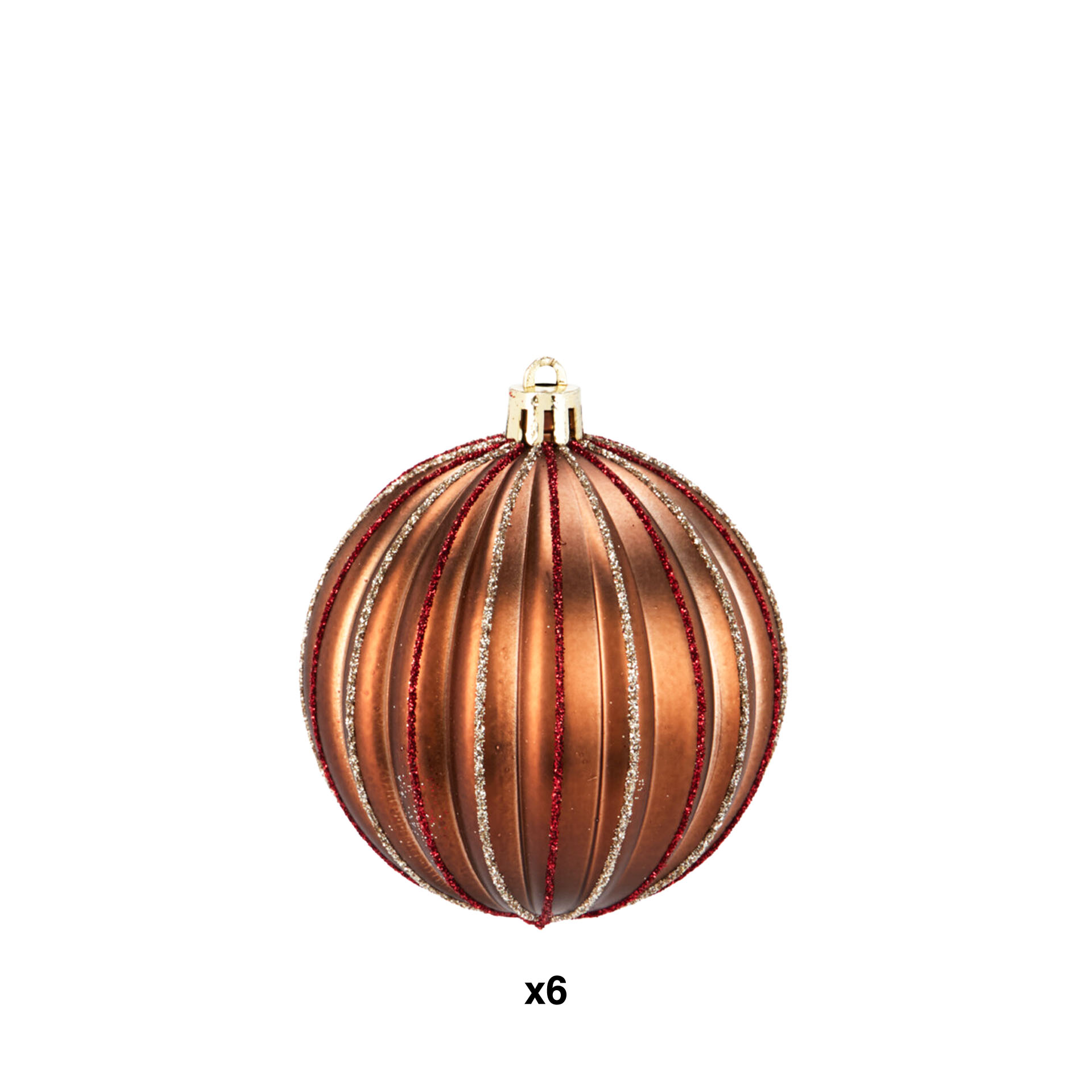 Bola Natal Castanho Pack 6