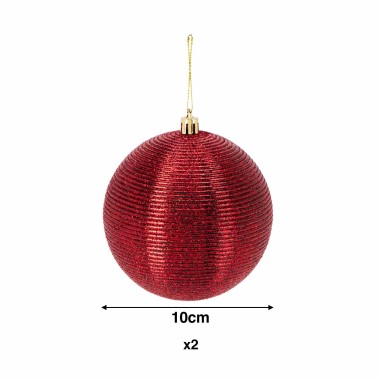 Bola Natal Prata 10cm Pack 2