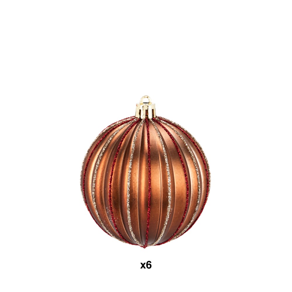 Bola Natal Castanho Pack 6