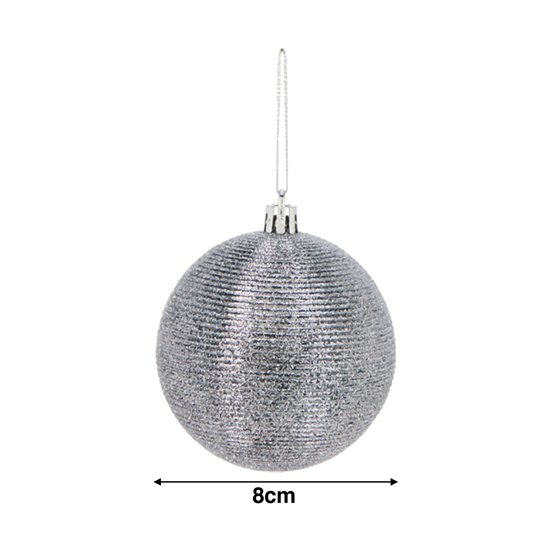 Bola Natal Prata 8cm Pack 3