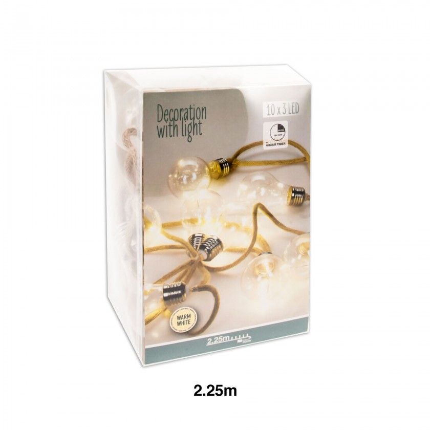 Grinalda Natal 30 Led Luz Quente Grinalda Natal 30 Led Luz Quente