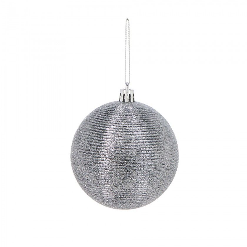Bola Natal Prata 8cm Pack 3