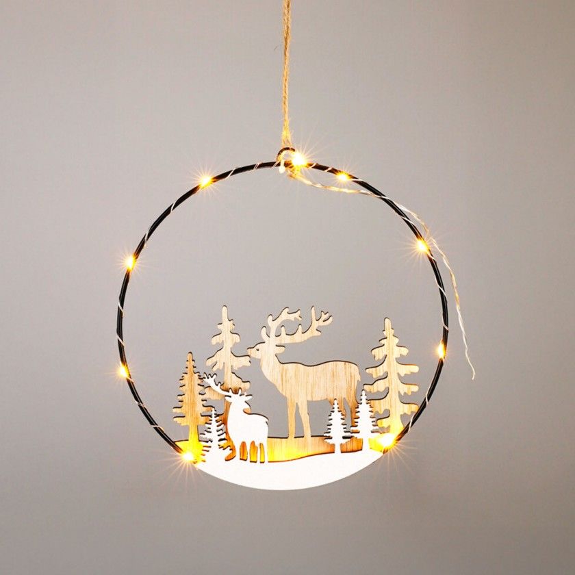 Decoração Natal Led Branco 20cm Decoração Natal Led Branco 20cm