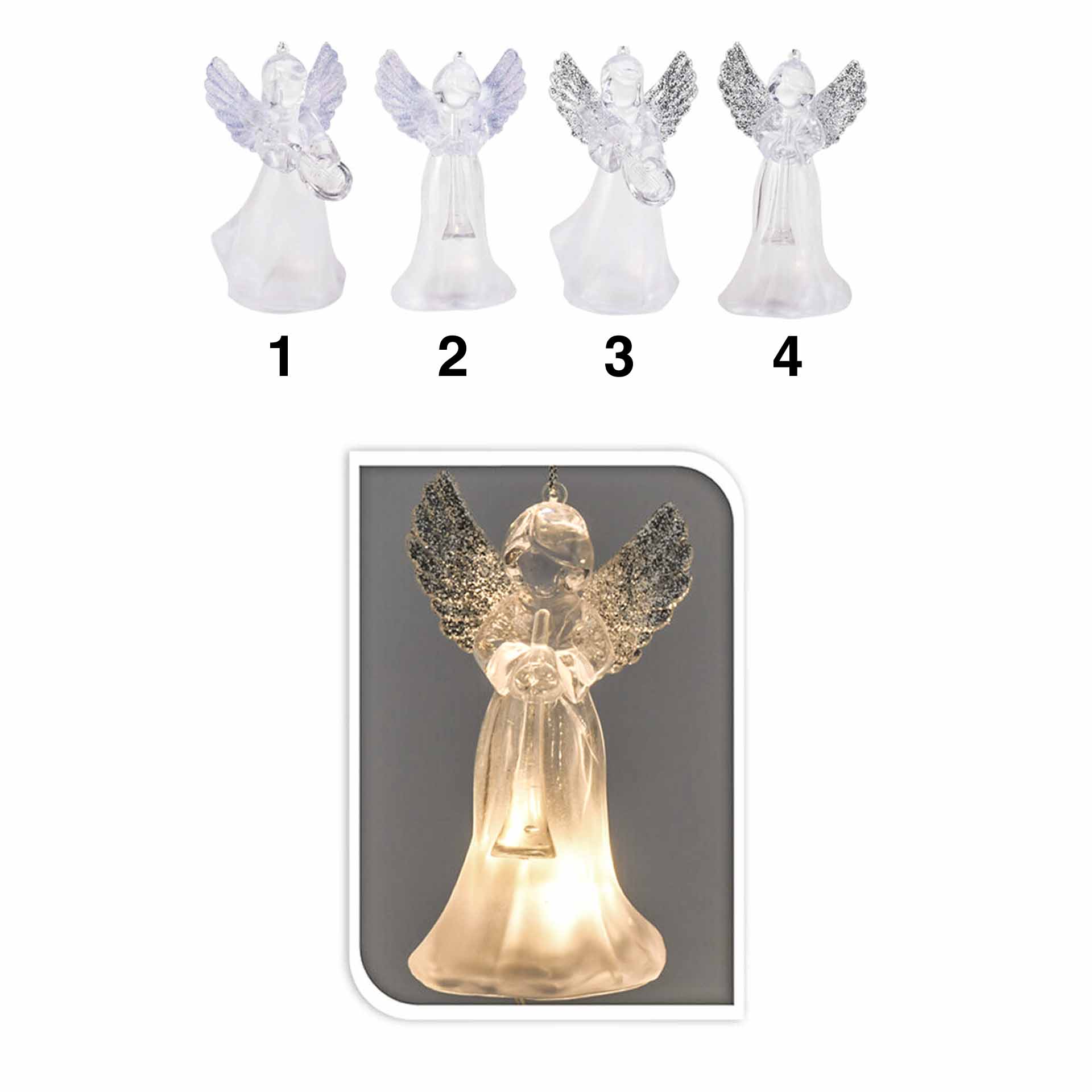 Decoração Natal Anjo Led 11cm