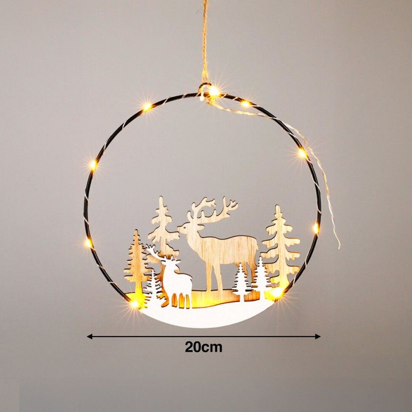 Decoração Natal Led Branco 20cm Decoração Natal Led Branco 20cm