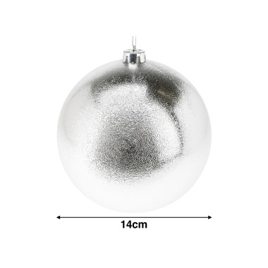 Bola Natal Prata 14cm