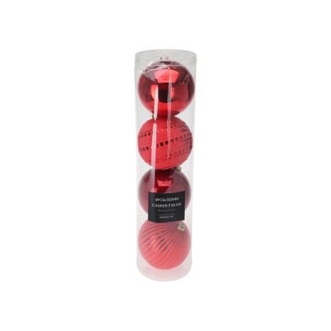 Bola Natal Vermelho 15cm Pack 4 - Image product