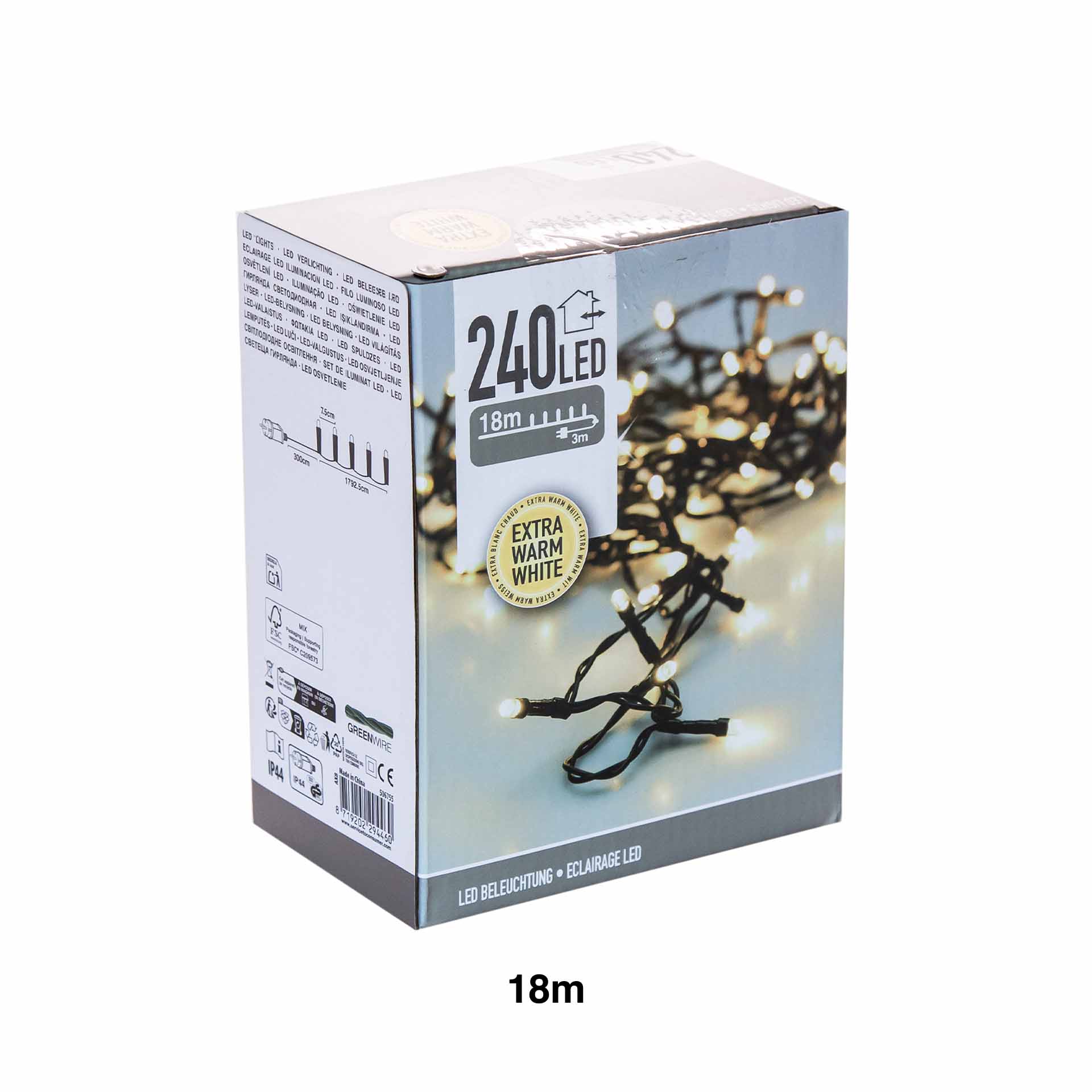 Grinalda Natal 240Led Luz Quente 18m