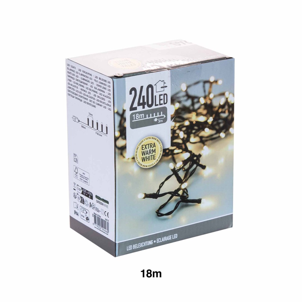 Grinalda Natal 240Led Luz Quente 18m