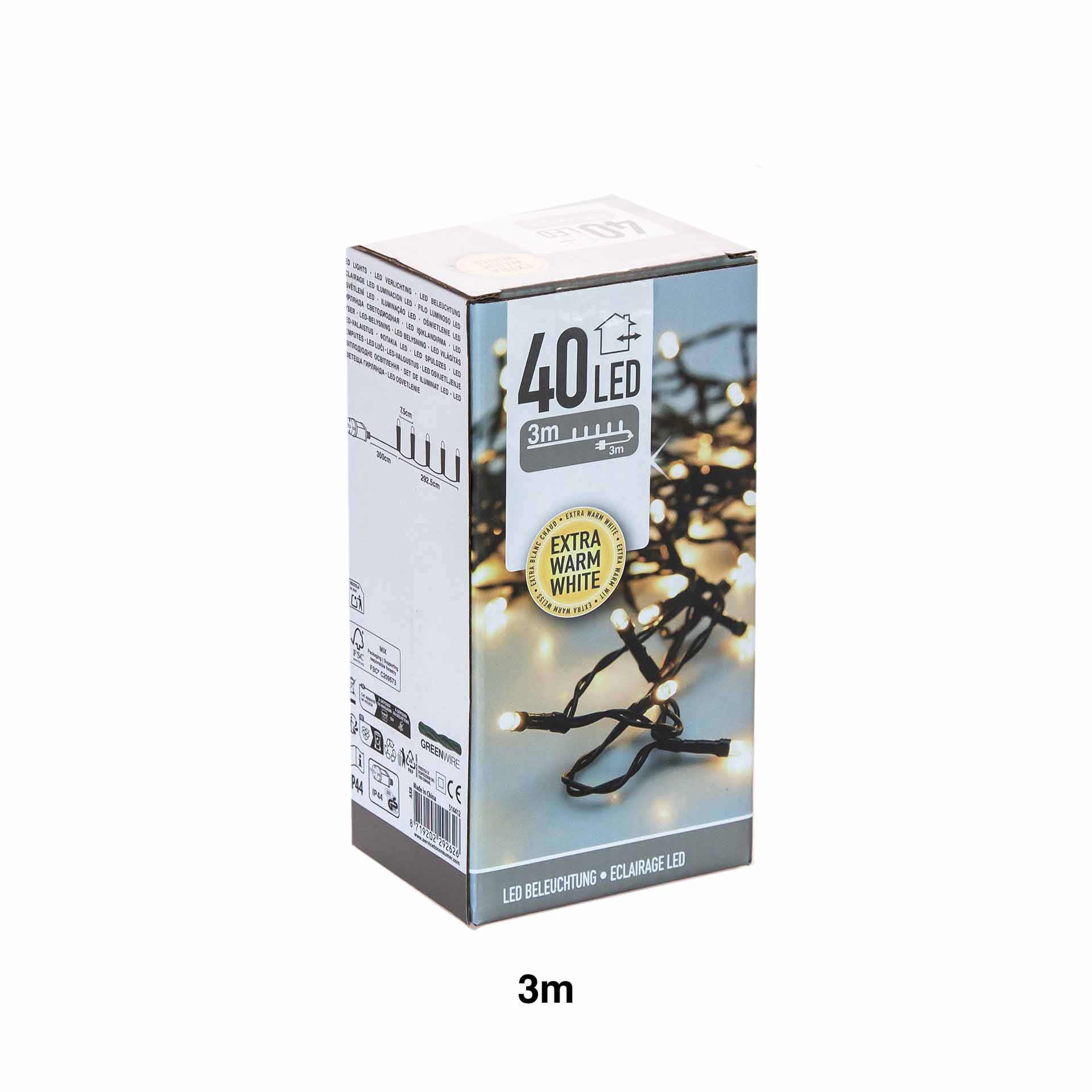 Grinalda Natal 40Led Luz Quente 3m