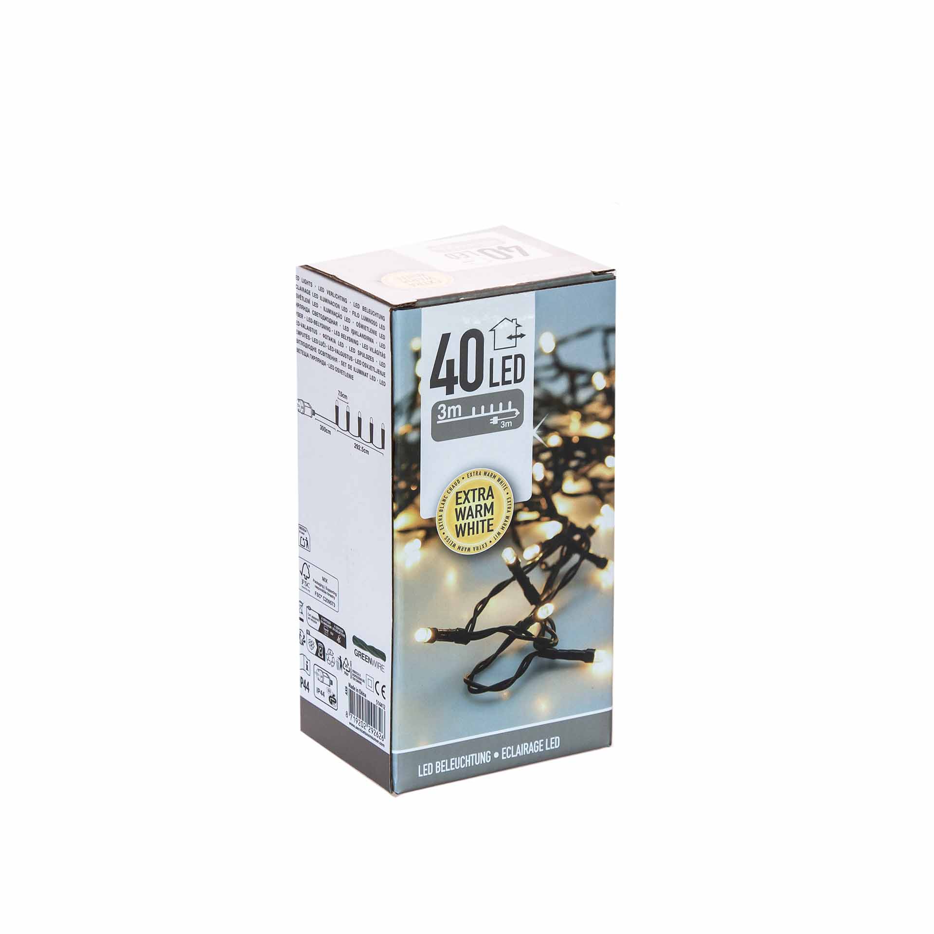 Grinalda Natal 40Led Luz Quente 3m