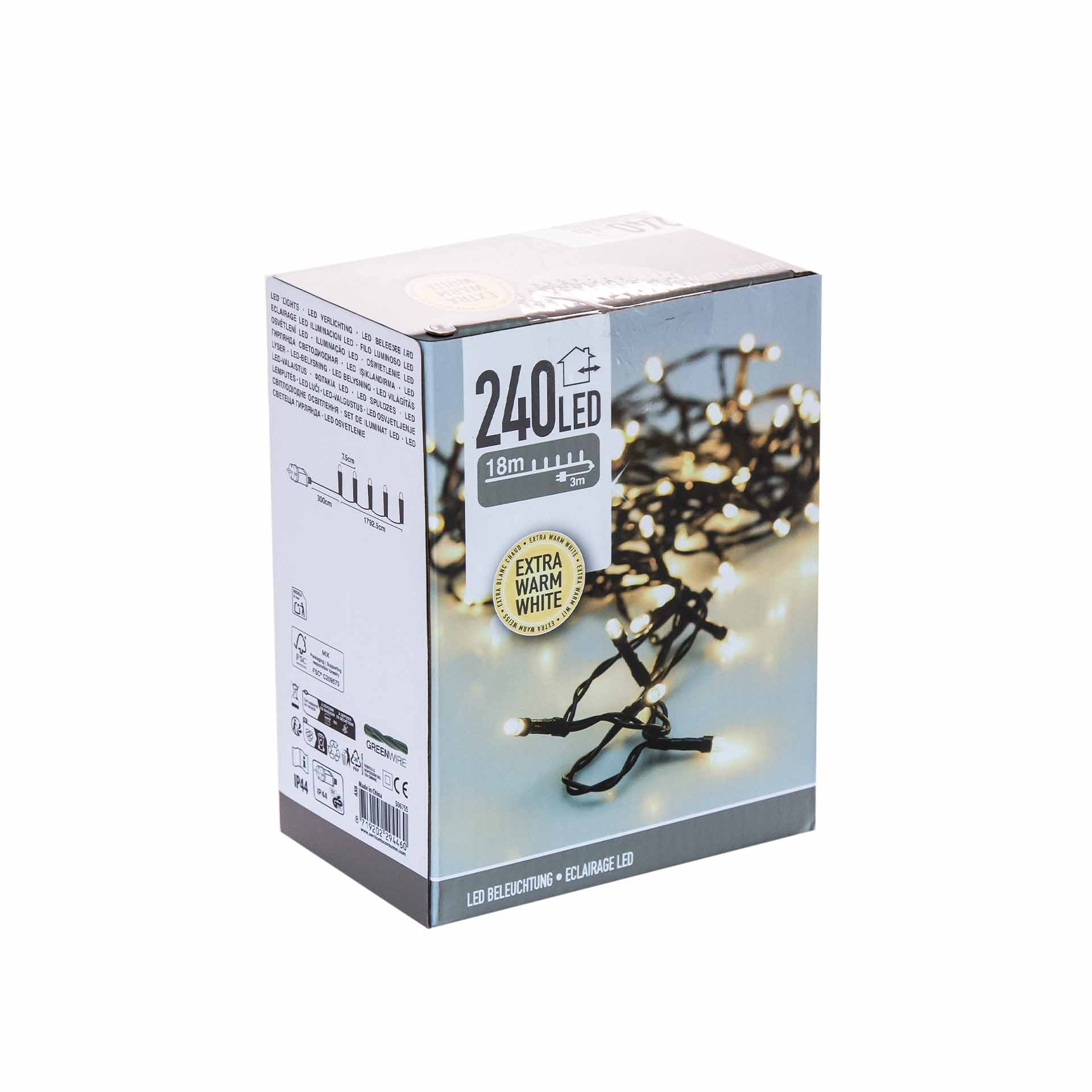 Grinalda Natal 240Led Luz Quente 18m