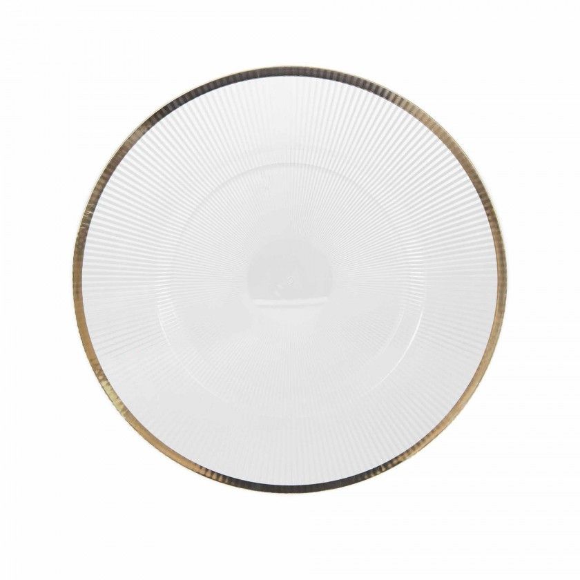 Prato Marcador Plstico Com Fio Ouro 33cm