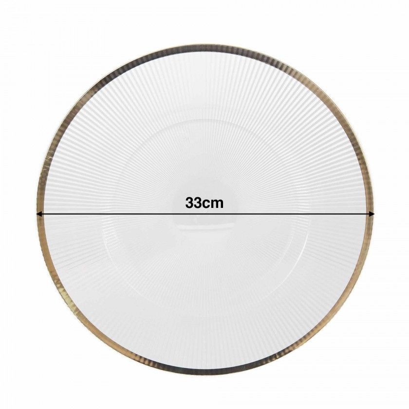 Prato Marcador Plstico Com Fio Ouro 33cm