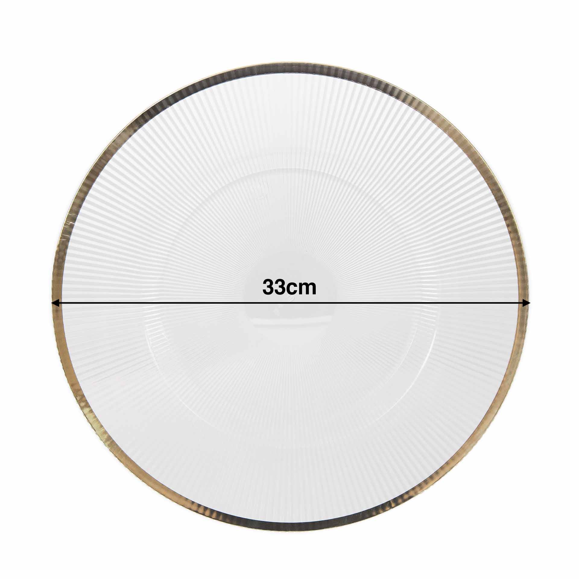Prato Marcador Plástico Com Fio Ouro 33cm