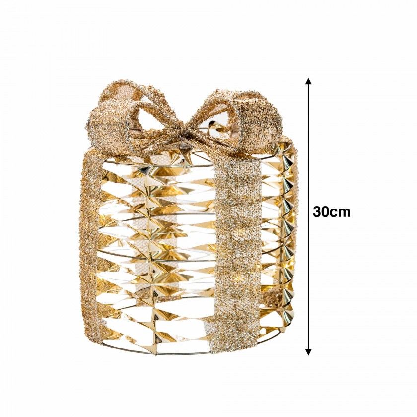 Presente Natal Luz Quente 30Led  17cm
