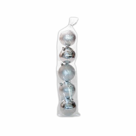 Bola Natal Prata 8cm Pack 5 - Image product