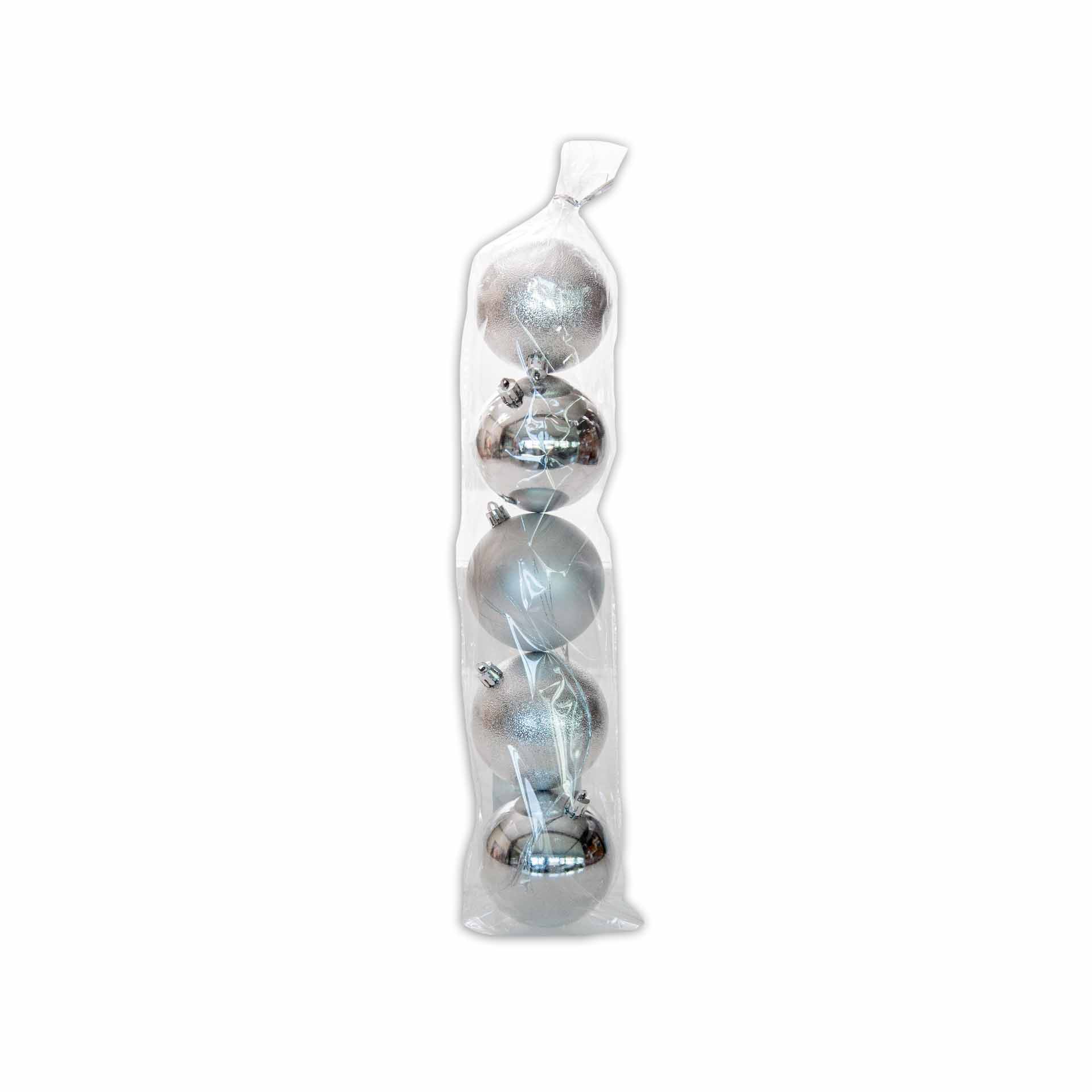 Bola Natal Prata 8cm Pack 5