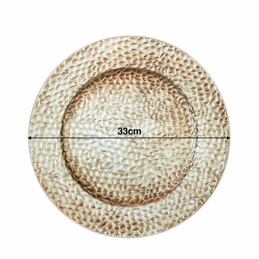 Prato Marcador Plstico Ouro