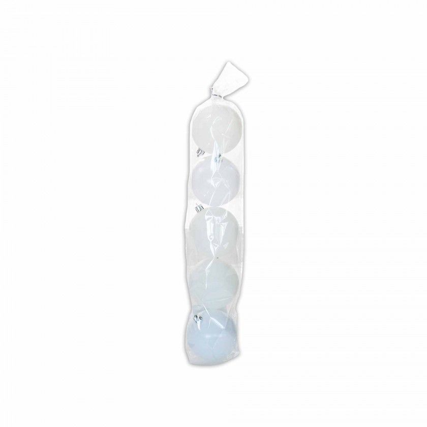 Bola Natal Branco 8cm Pack 5