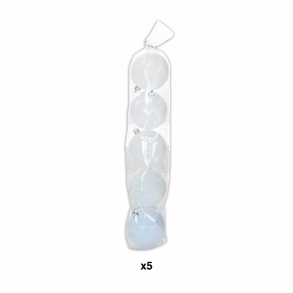 Bola Natal Branco 8cm Pack 5
