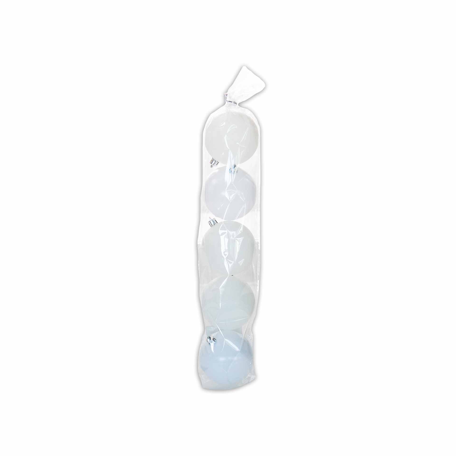 Bola Natal Branco 8cm Pack 5