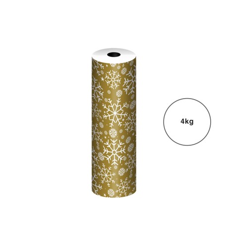 Bobine Papel Embrulho Celuloso Natal Dourado 4kg 62cm - Image product