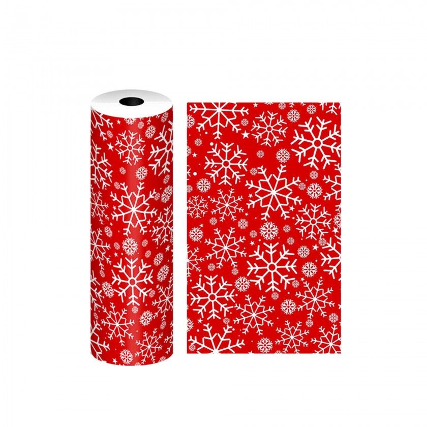 Bobine Papel Embrulho Celuloso Natal Vermelho 4kg 62cm