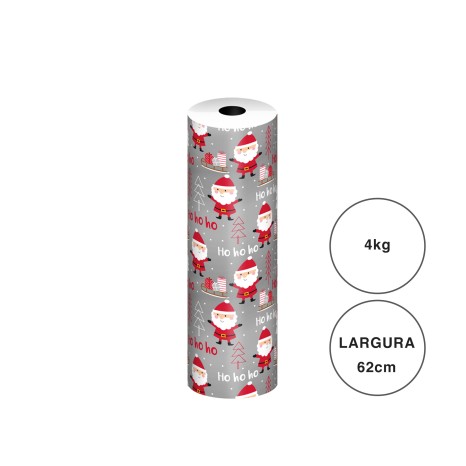Bobine Papel Embrulho Celuloso Natal Pai Natal 4kg/62cm - Image product