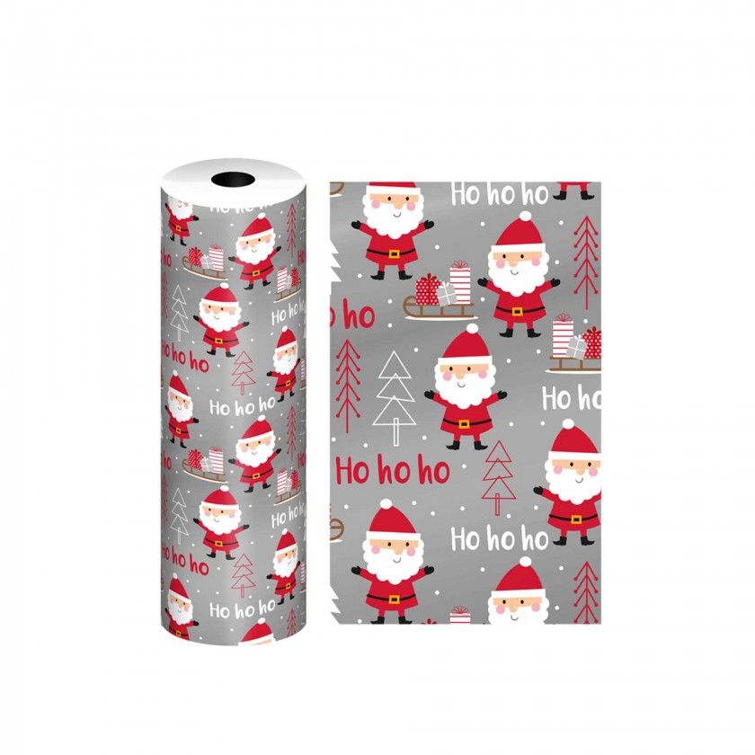Bobine Papel Embrulho Celuloso Natal Pai Natal 4kg/62cm