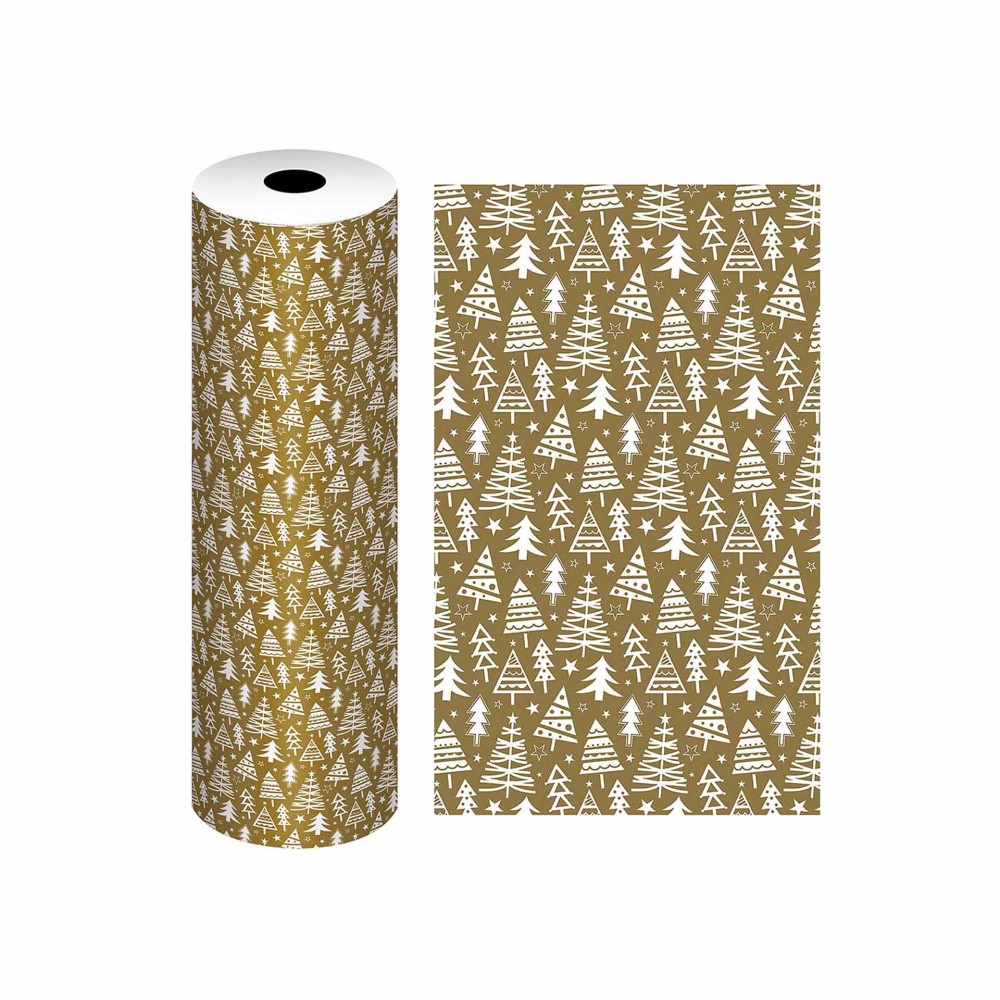 Bobine Papel Embrulho Celuloso Natal Árvores 4kg 62cm