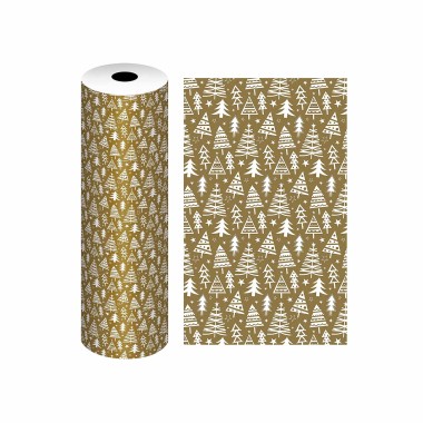 Bobine Papel Embrulho Celuloso Natal Árvores 4kg 62cm
