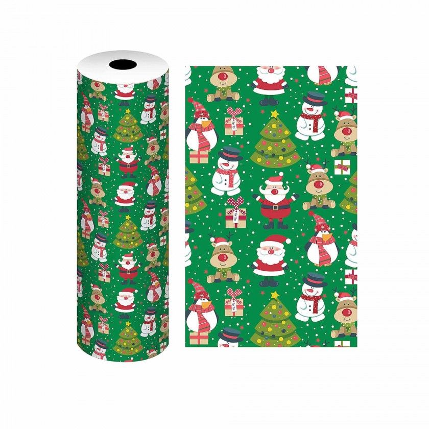 Bobine Papel Embrulho Fantasia Natal 4.5kg 62cm Bobine Papel Embrulho Fantasia Natal 4.5kg 62cm