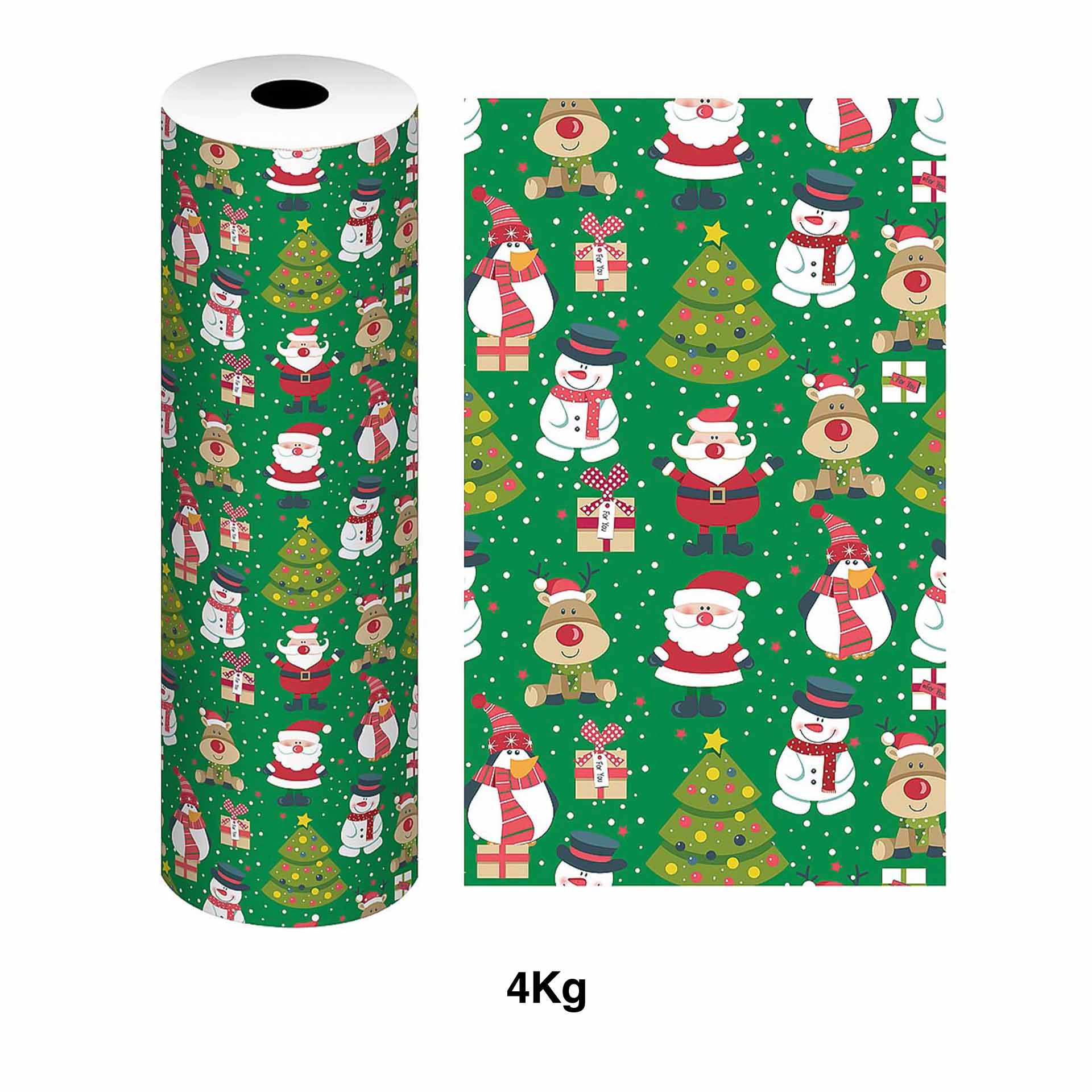 Bobine Papel Embrulho Fantasia Natal 4.5kg 62cm