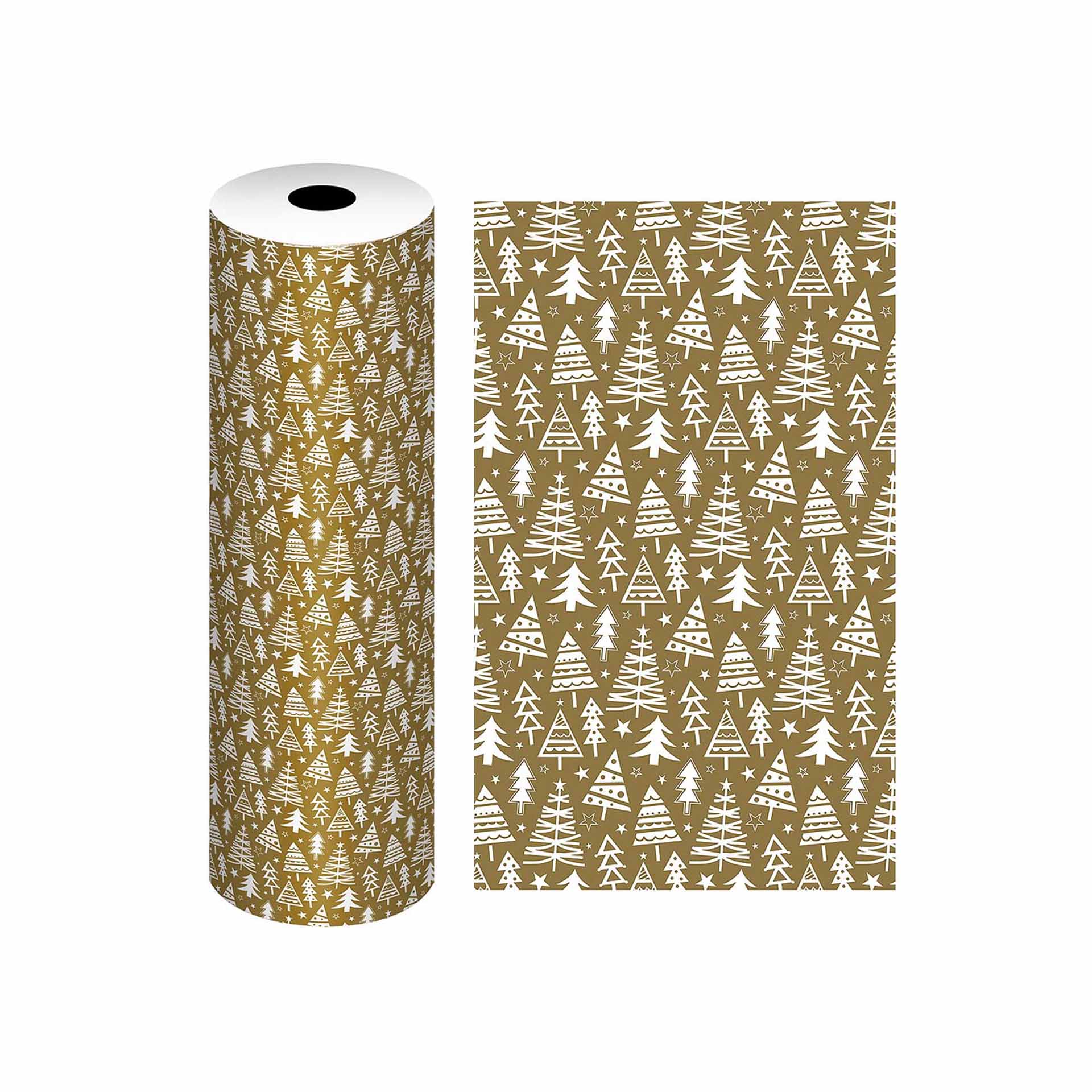 Bobine Papel Embrulho Celuloso Natal Árvores 4kg 62cm