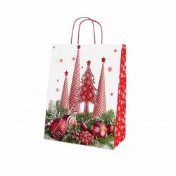 Saco Papel Asa Retorcida Natal Cones 40X18X46cm Saco Papel Asa Retorcida Natal Cones 40X18X46cm