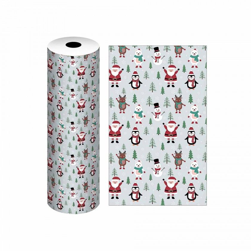 Bobine Papel Embrulho Celuloso Natal 4kg 62cm