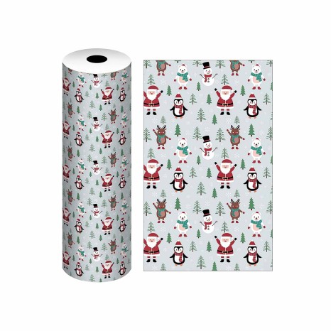 Bobine Papel Embrulho Celuloso Natal 4kg 62cm - Image product