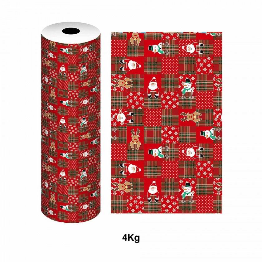 Bobine Papel Embrulho Celuloso Natal 4kg 62cm Bobine Papel Embrulho Celuloso Natal 4kg 62cm