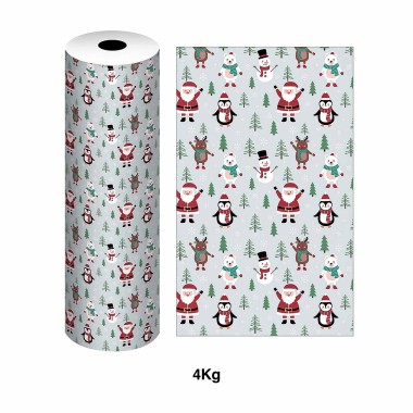 Bobine Papel Embrulho Celuloso Natal 4kg 62cm