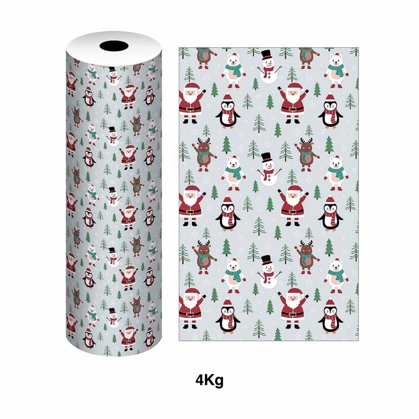 Bobine Papel Embrulho Celuloso Natal 4kg 62cm Bobine Papel Embrulho Celuloso Natal 4kg 62cm