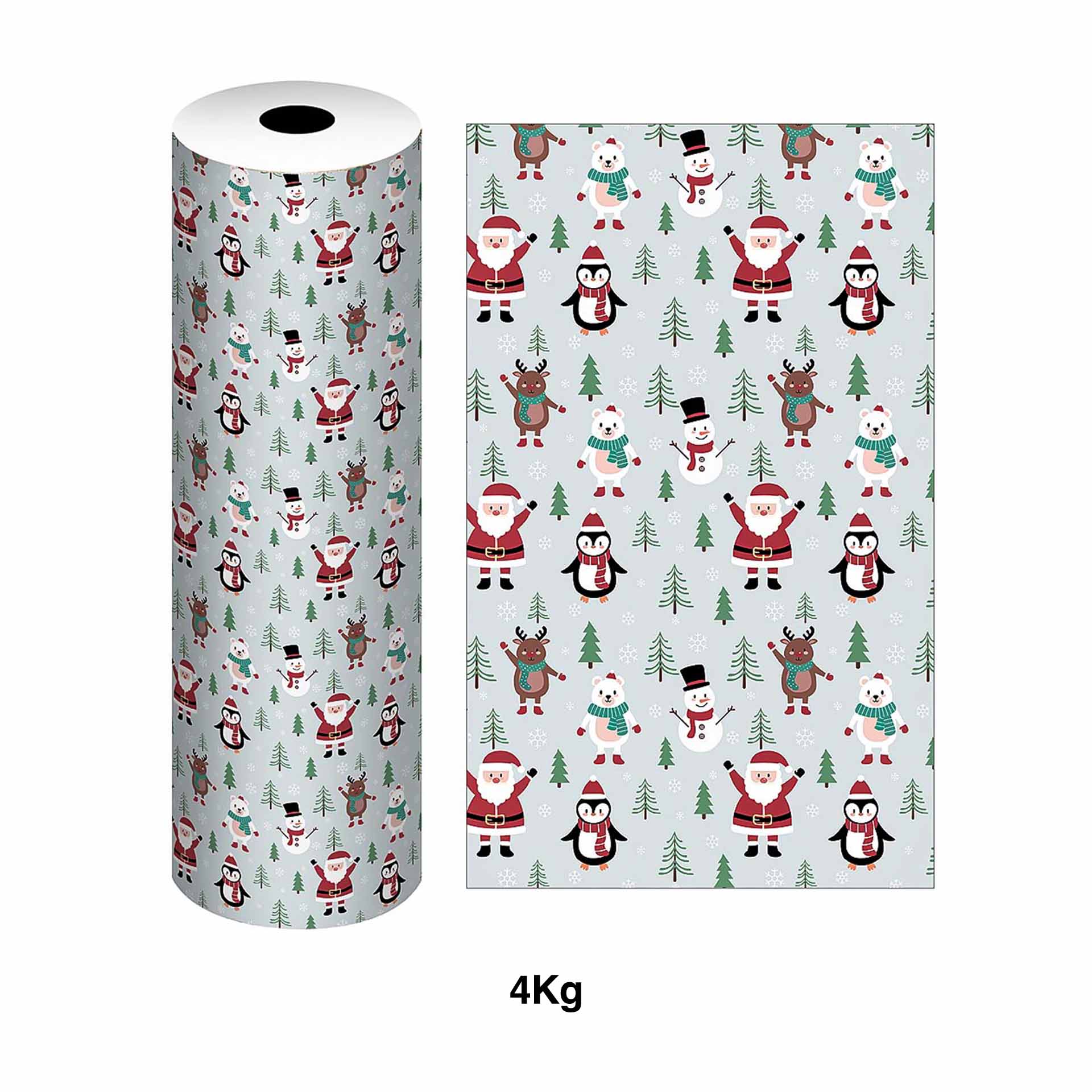 Bobine Papel Embrulho Celuloso Natal 4kg 62cm