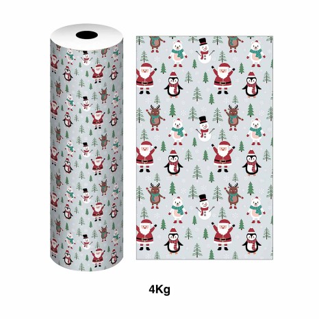 Bobine Papel Embrulho Celuloso Natal 4kg 62cm - Image product