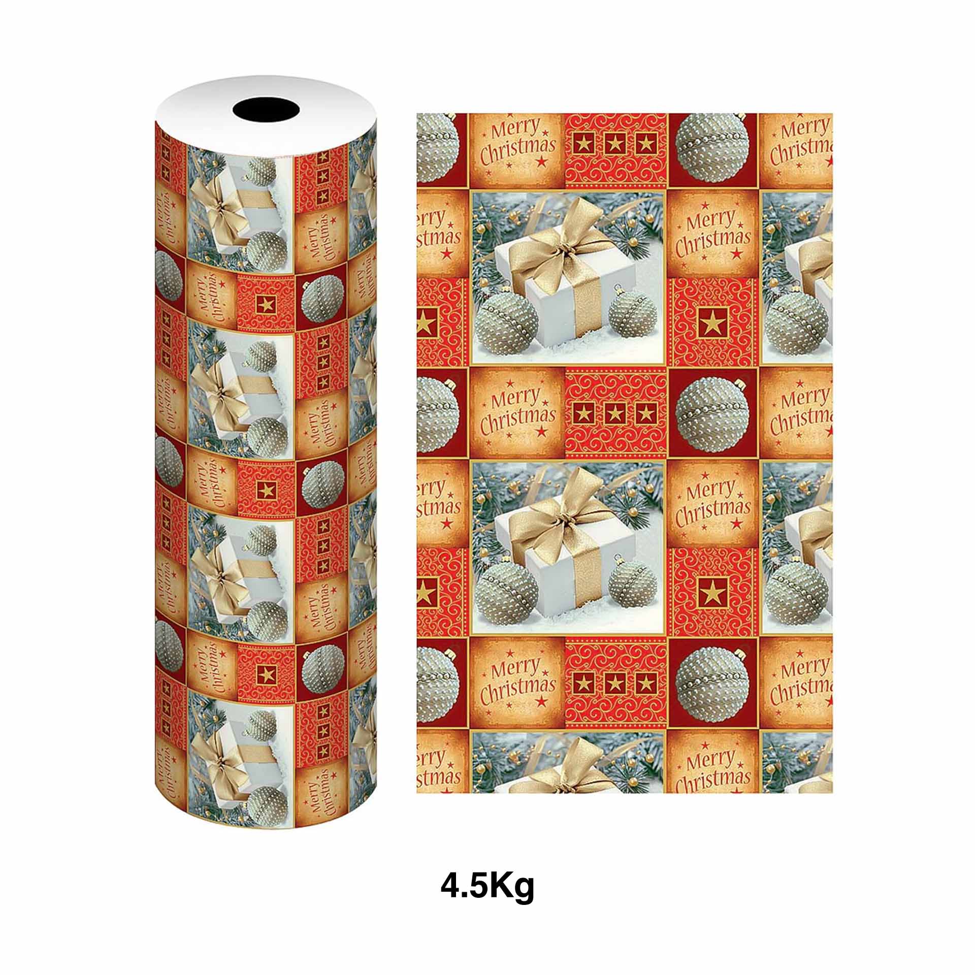 Bobine Papel Embrulho Celuloso Natal 4.5Kg 62cm