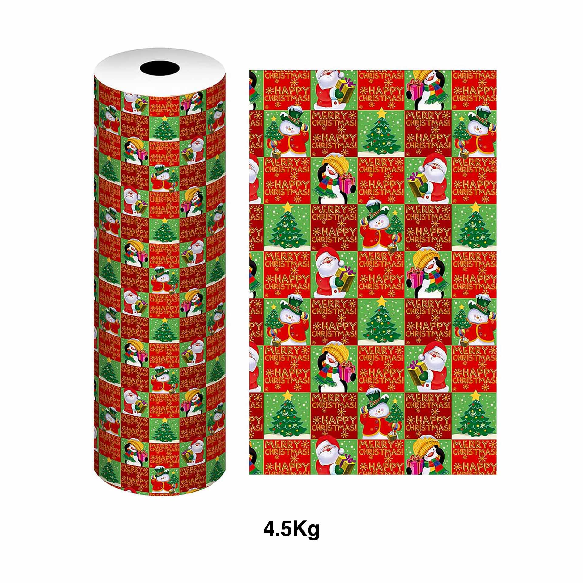 Bobine Papel Embrulho Celuloso Natal 4.5Kg 62cm